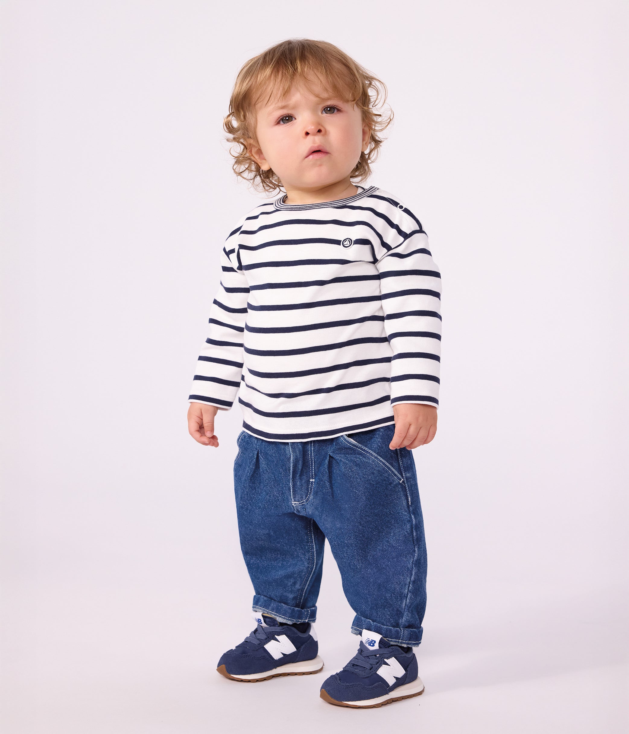 tee-shirt-bébé-en-coton-manches-longues-à-rayures