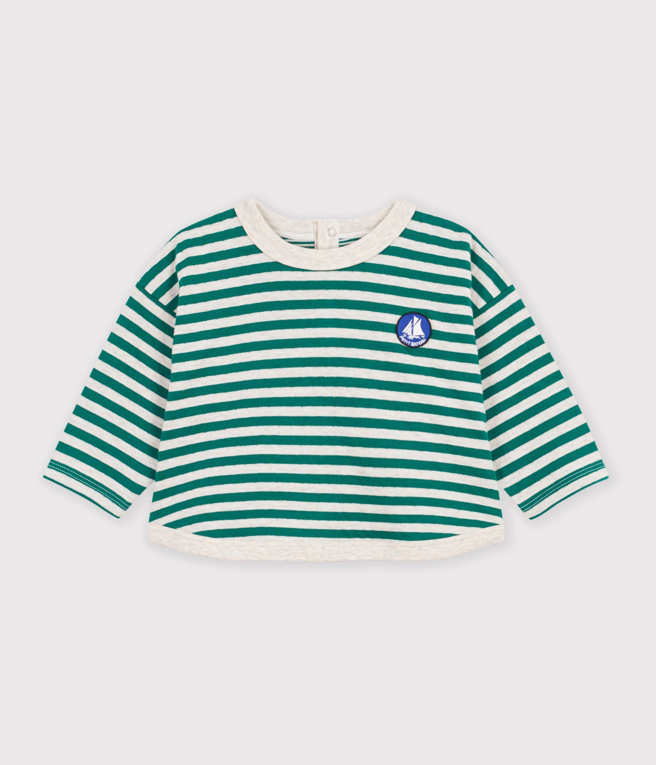 tee-shirt-bébé-en-coton-manches-longues-à-rayures