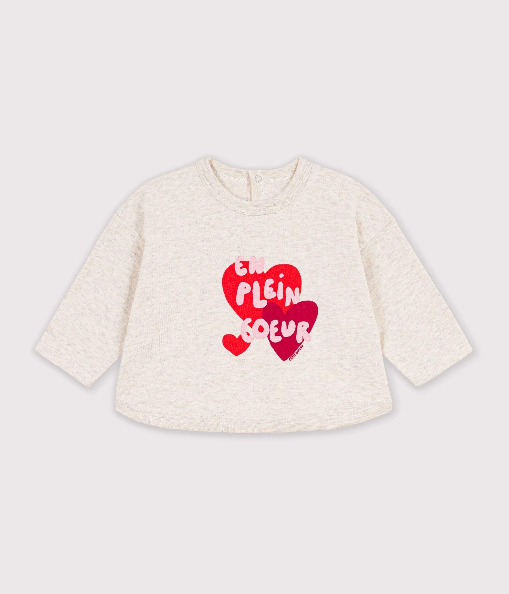 tee-shirt-bébé-en-coton-manches-longues-uni-à-motif