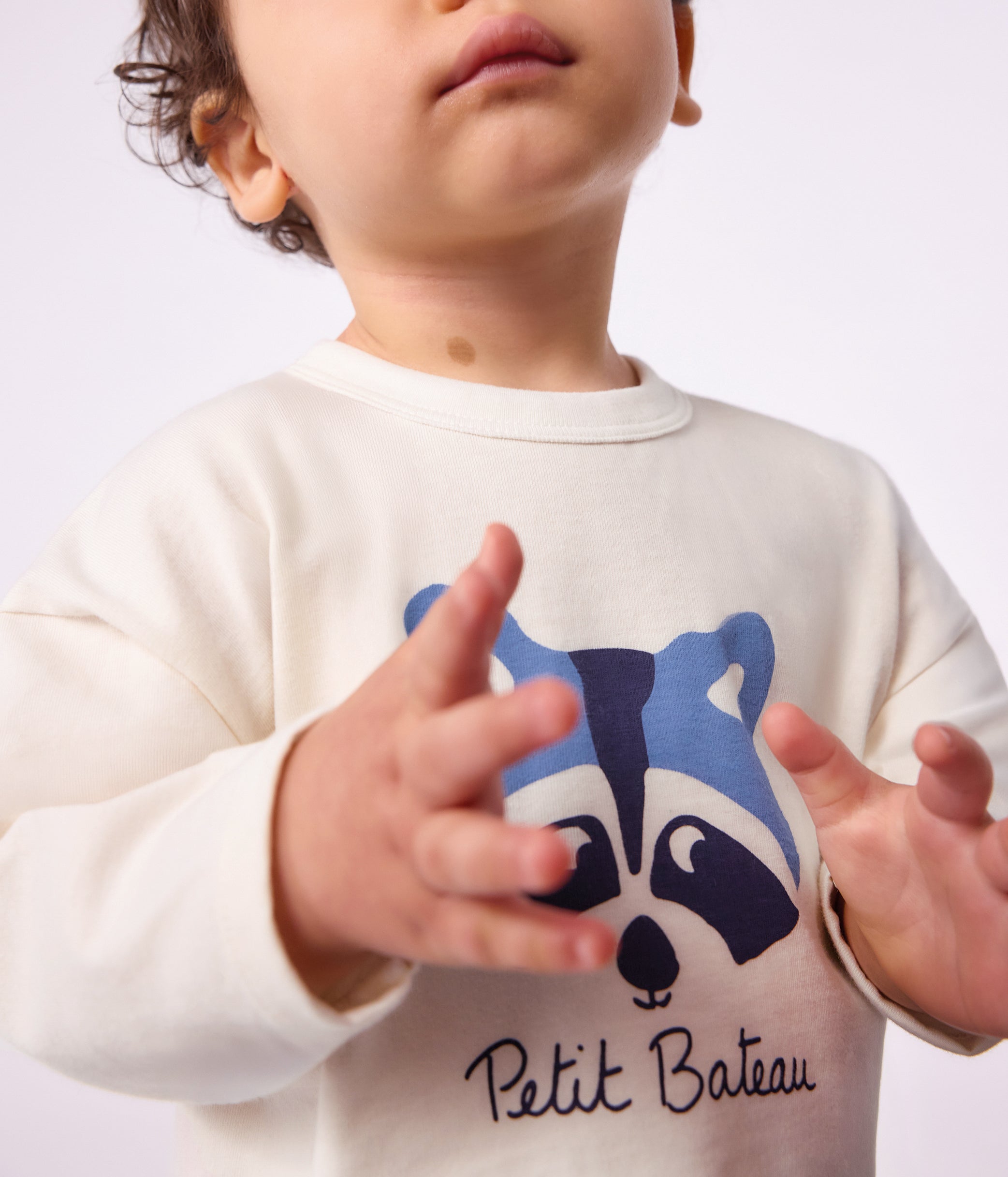 tee-shirt-bébé-en-coton-manches-longues-uni-à-motif