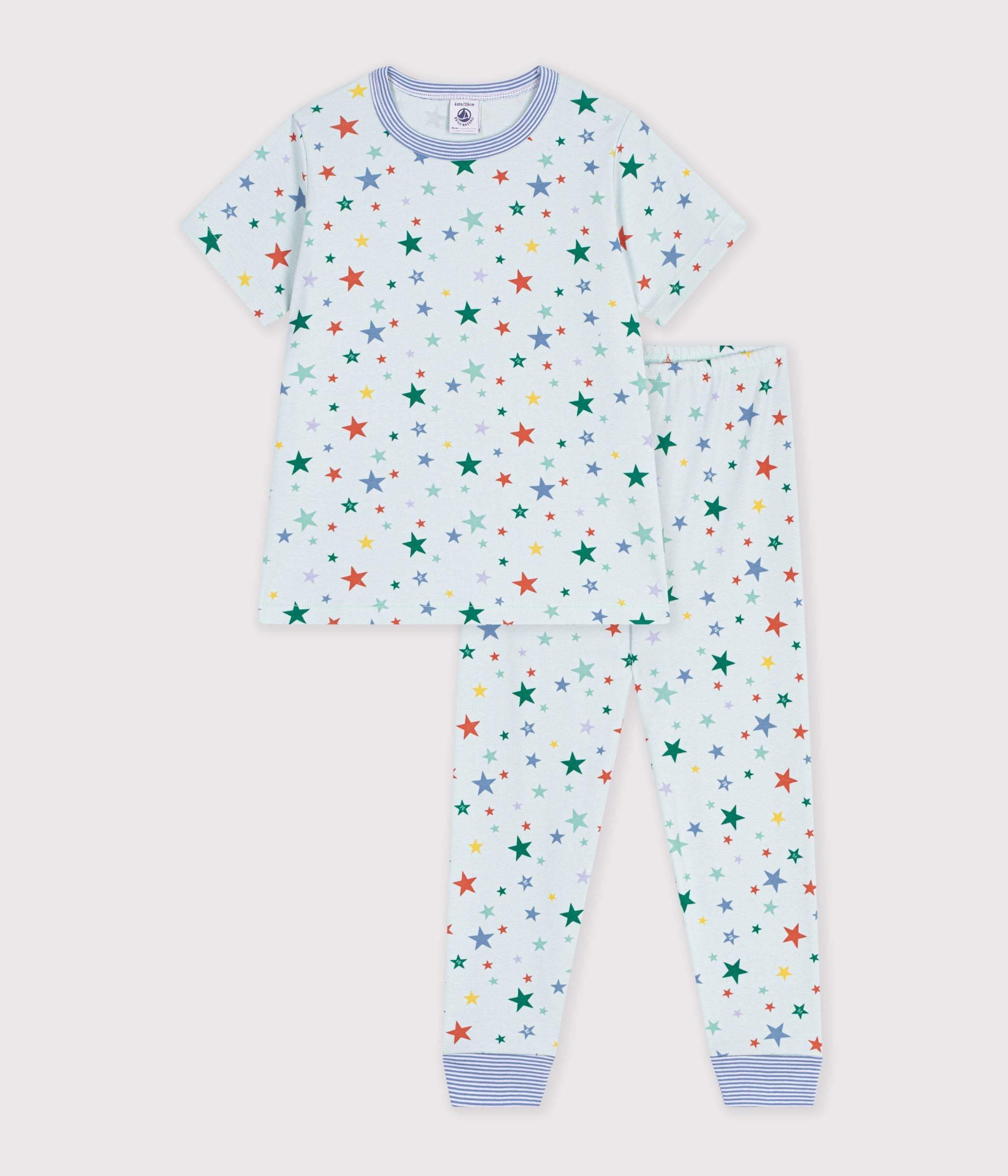 pyjama-enfant-en-coton-manches-courtes-jambes-longues-imprimé