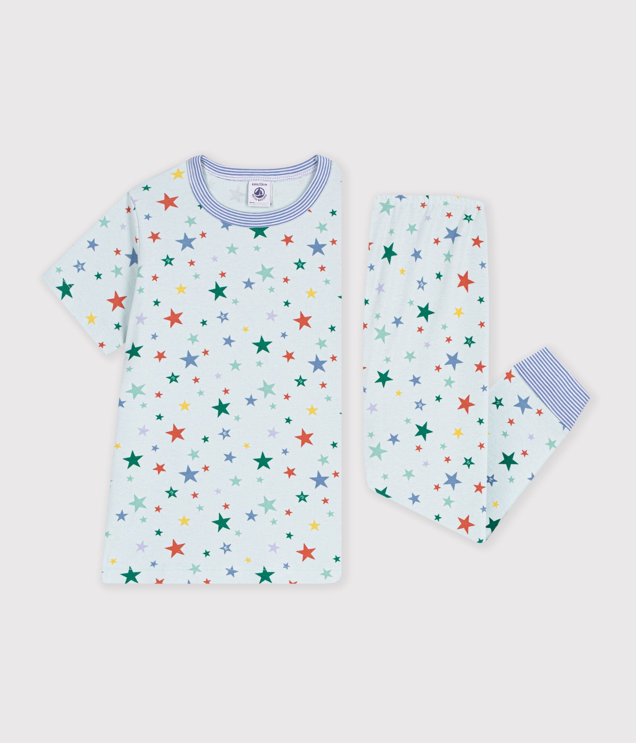 pyjama-enfant-en-coton-manches-courtes-jambes-longues-imprimé