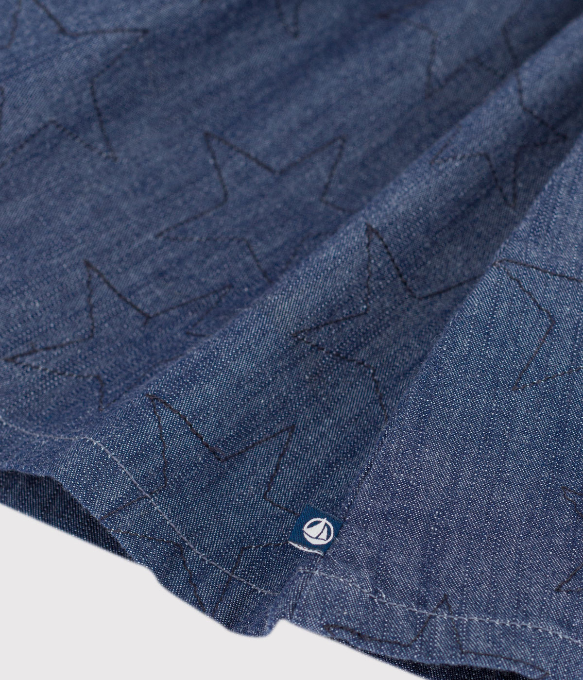 jupe-courte-en-denim-uni-motif-étoiles
