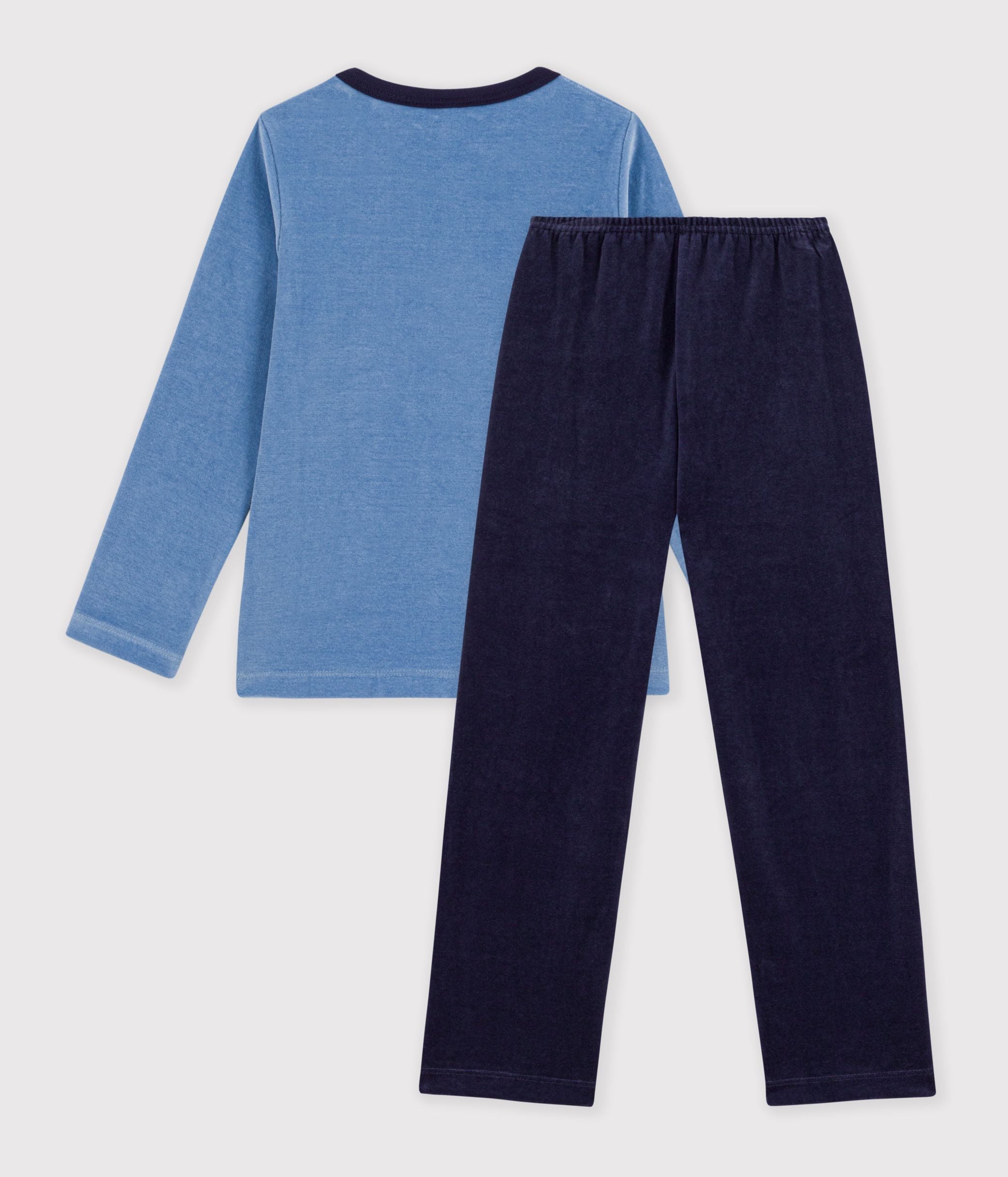 pyjama-enfant-en-velours-uni-à-motif