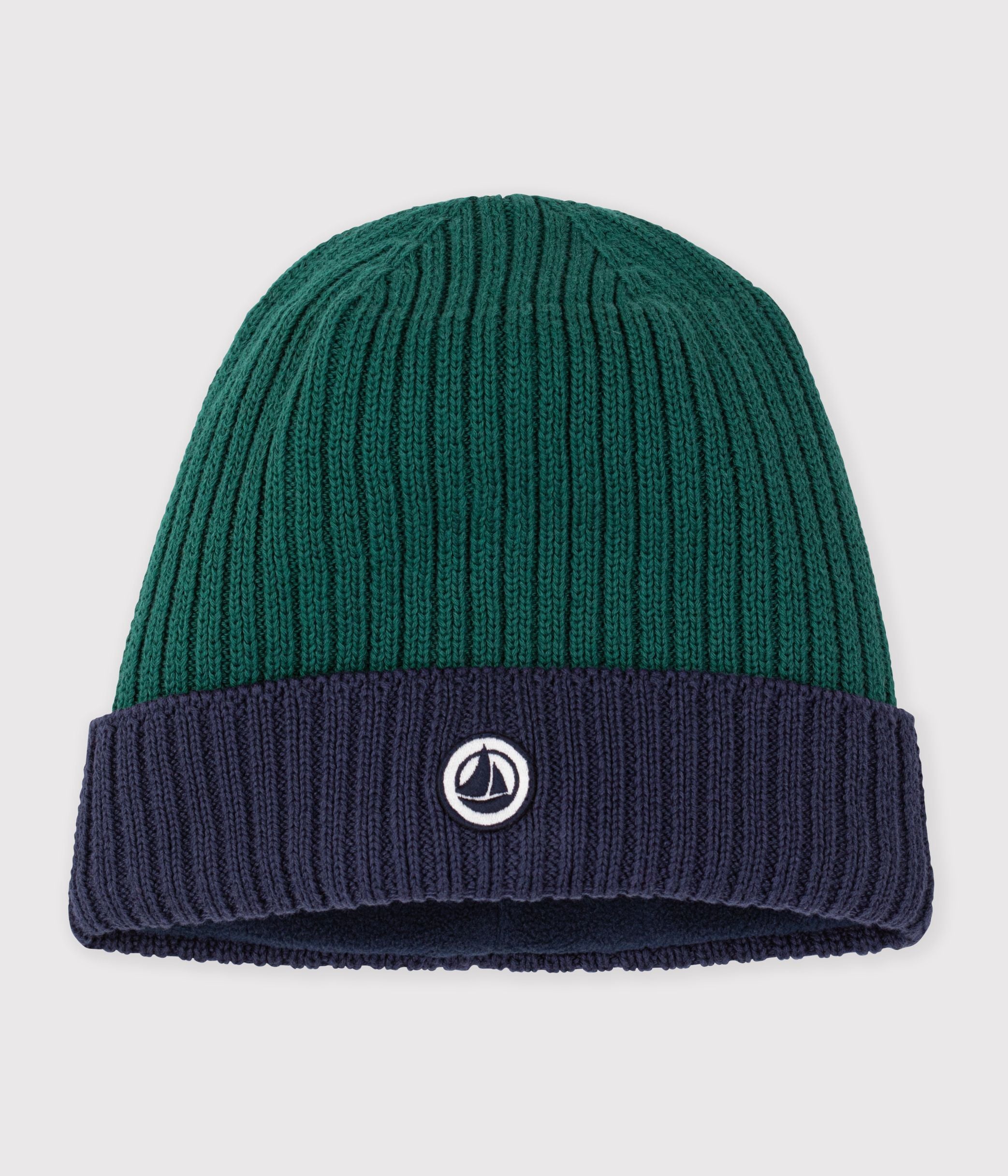 bonnet-enfant-en-tricot-bicolore-doublé-polaire
