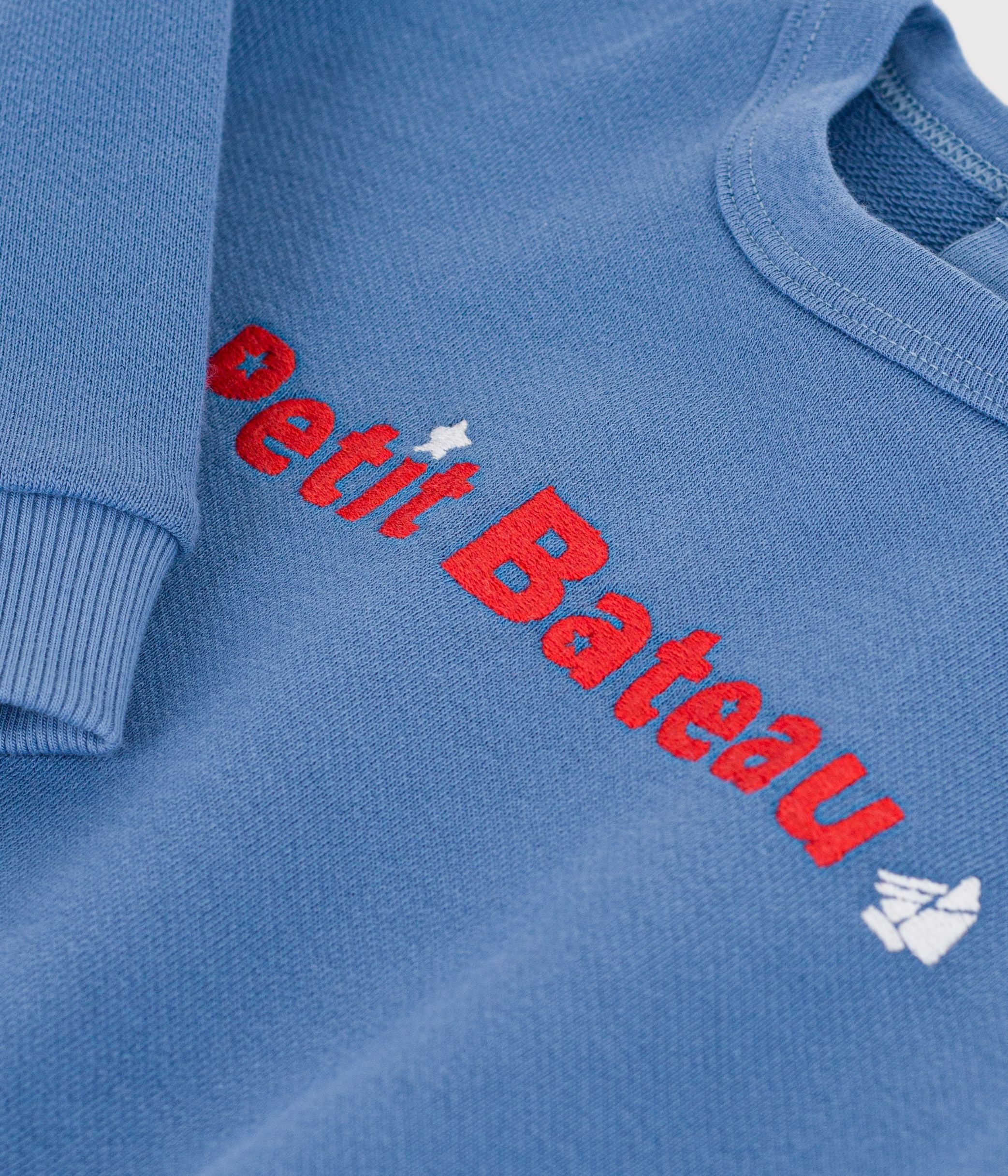 sweatshirt-bébé-en-coton-uni-et-sa-broderie