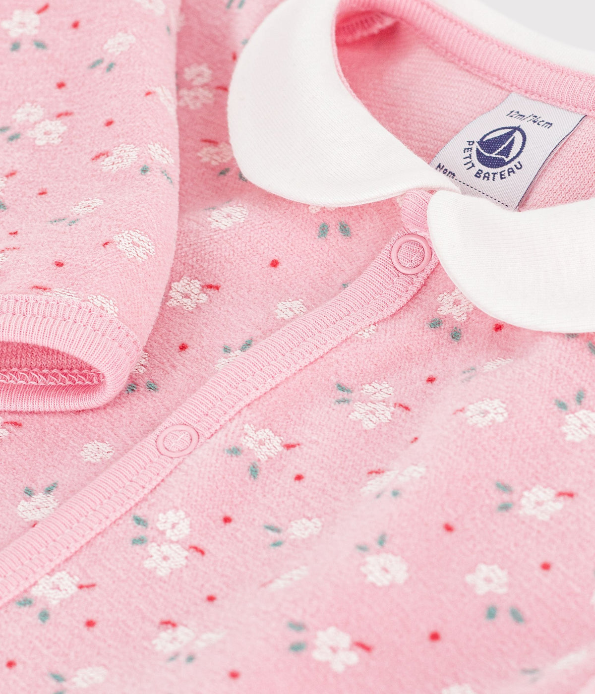 pyjama-bébé-en-velours-avec-col,-imprimé-à-fleurs