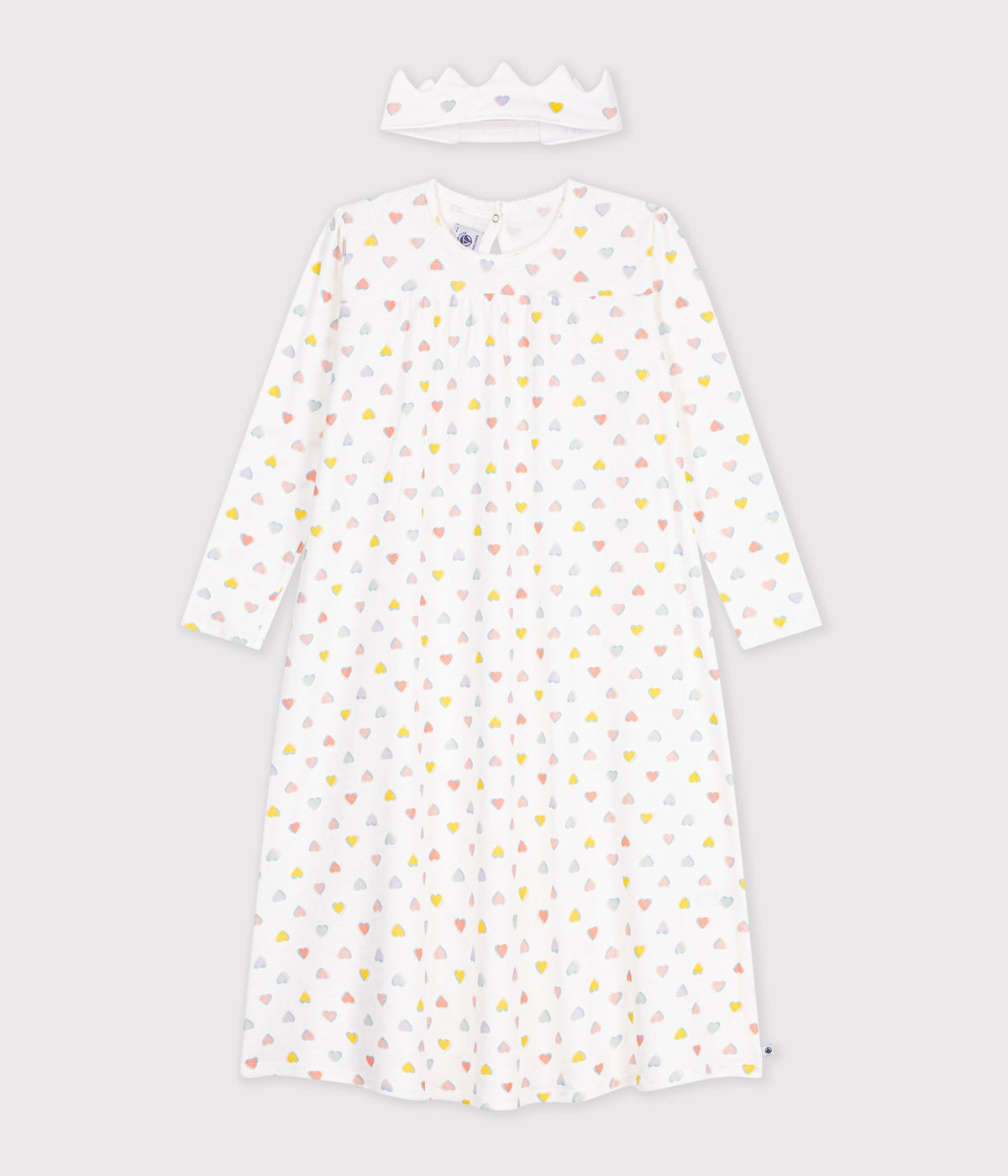 chemise-de-nuit-déguisement-princesse-et-diadème-enfant-en-coton