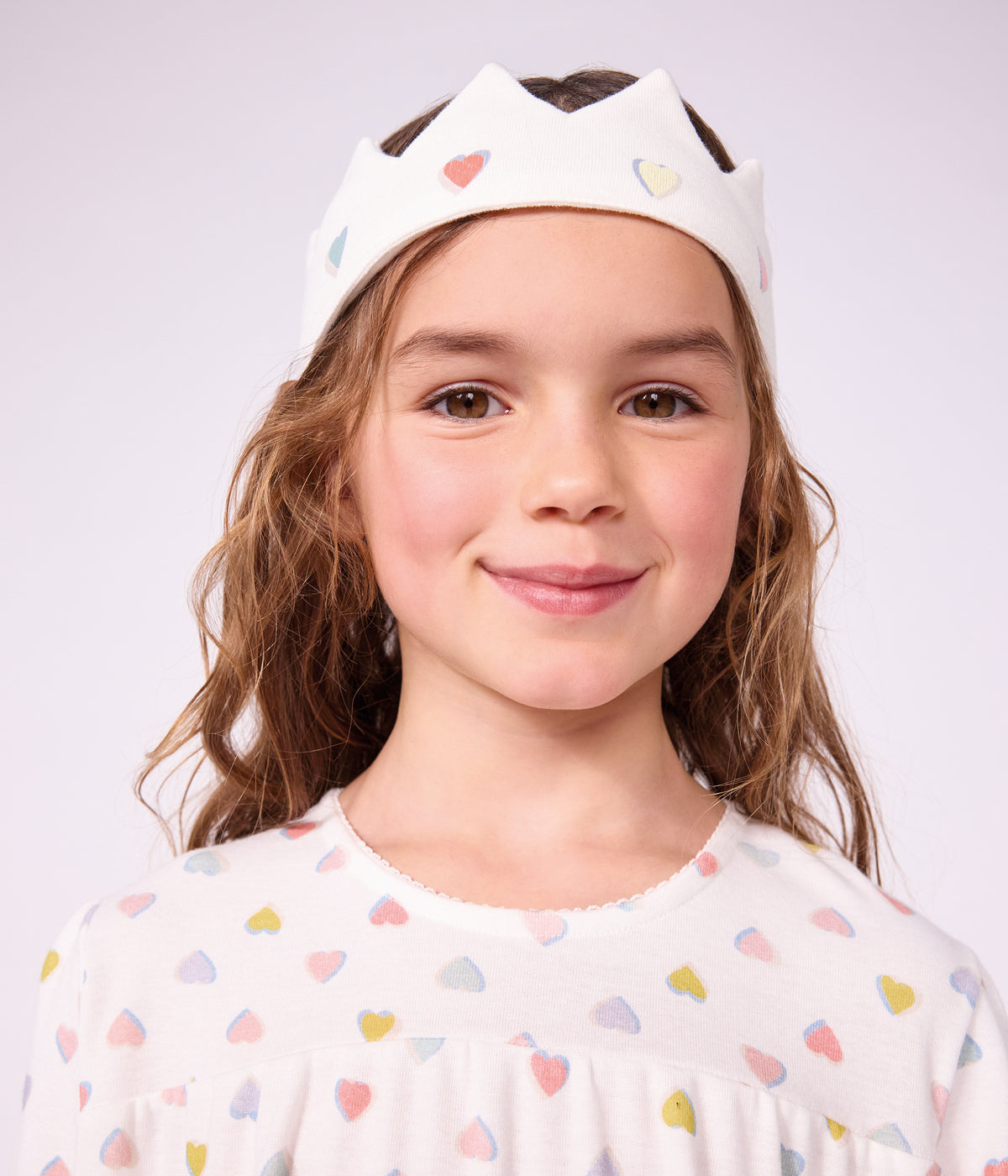chemise-de-nuit-déguisement-princesse-et-diadème-enfant-en-coton