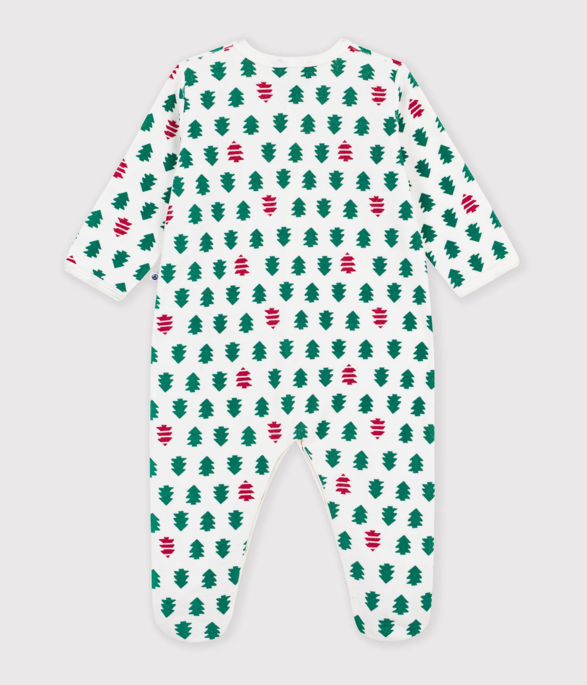 pyjama-bébé-en-velours-imprimé-sapins