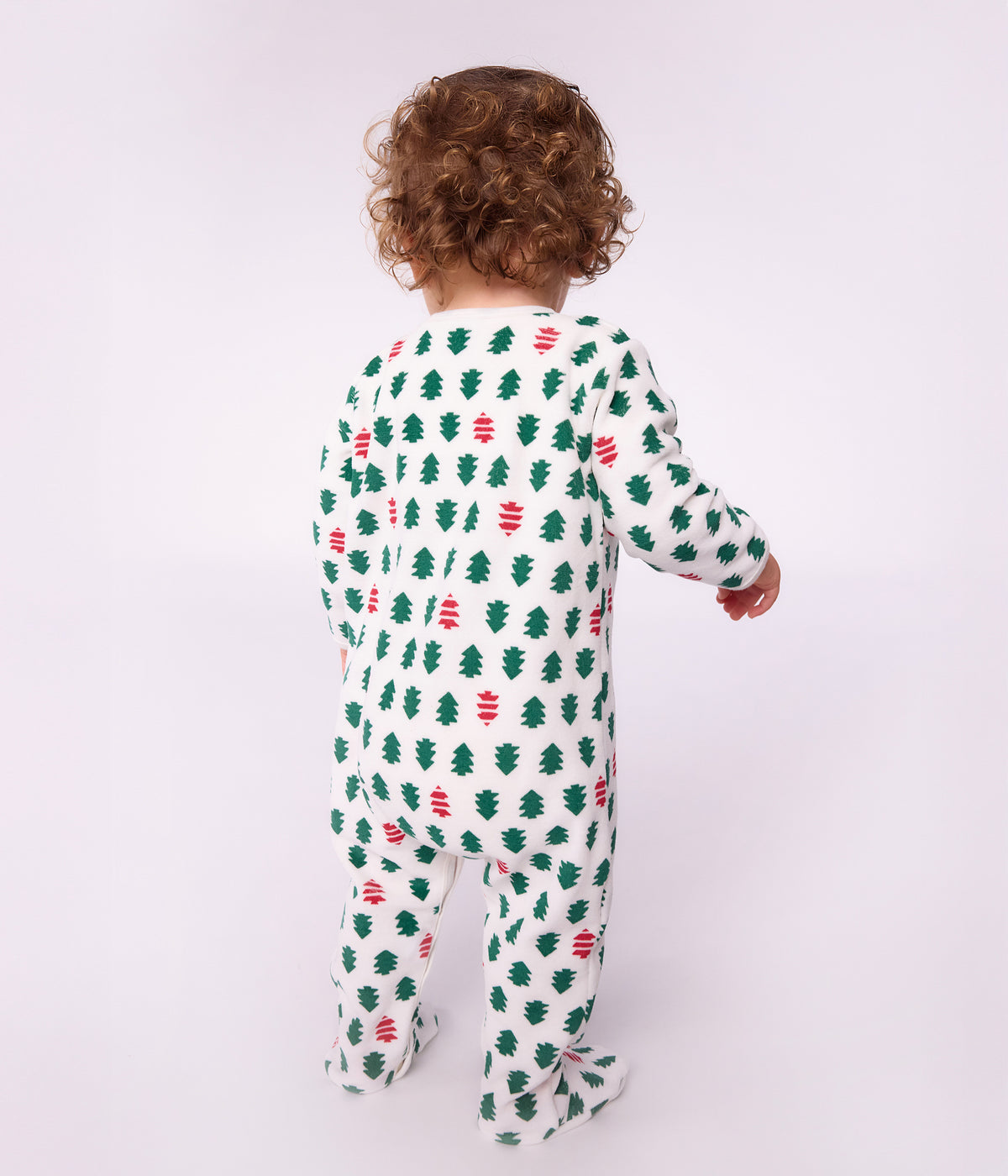 pyjama-bébé-en-velours-imprimé-sapins