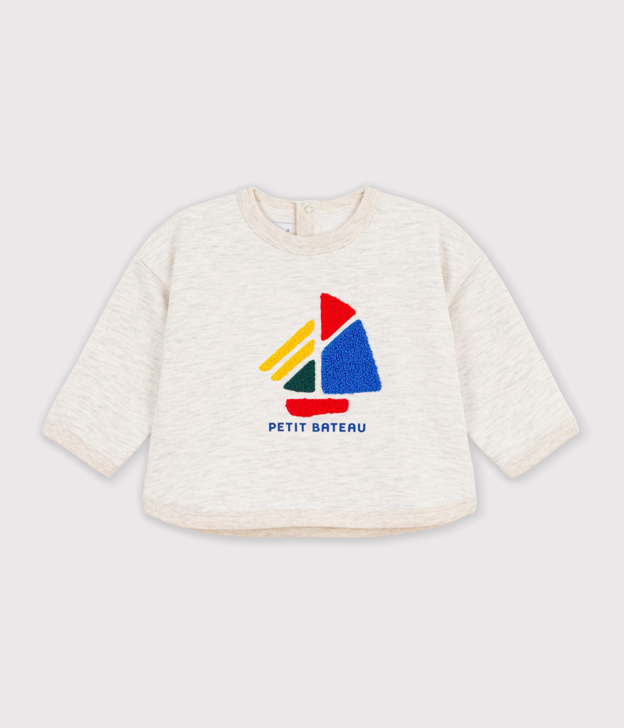 sweatshirt-bébé-en-coton-uni-et-motif-bateau