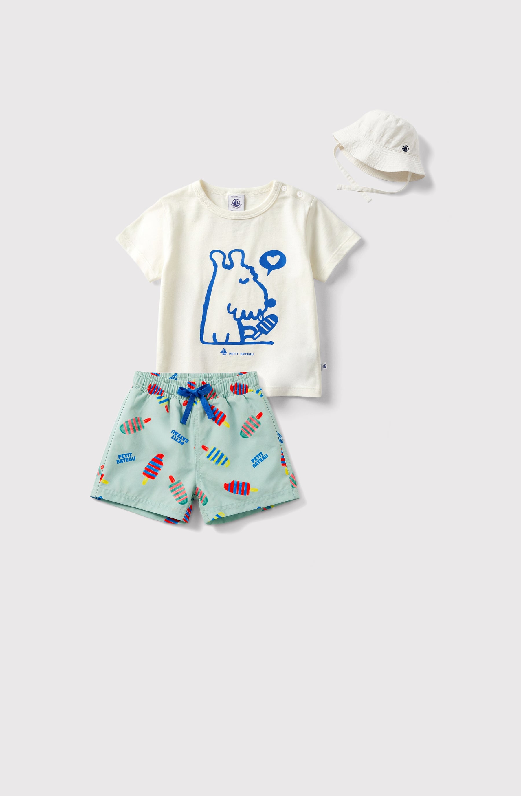 short-de-bain-bébé,-imprimé-glaces