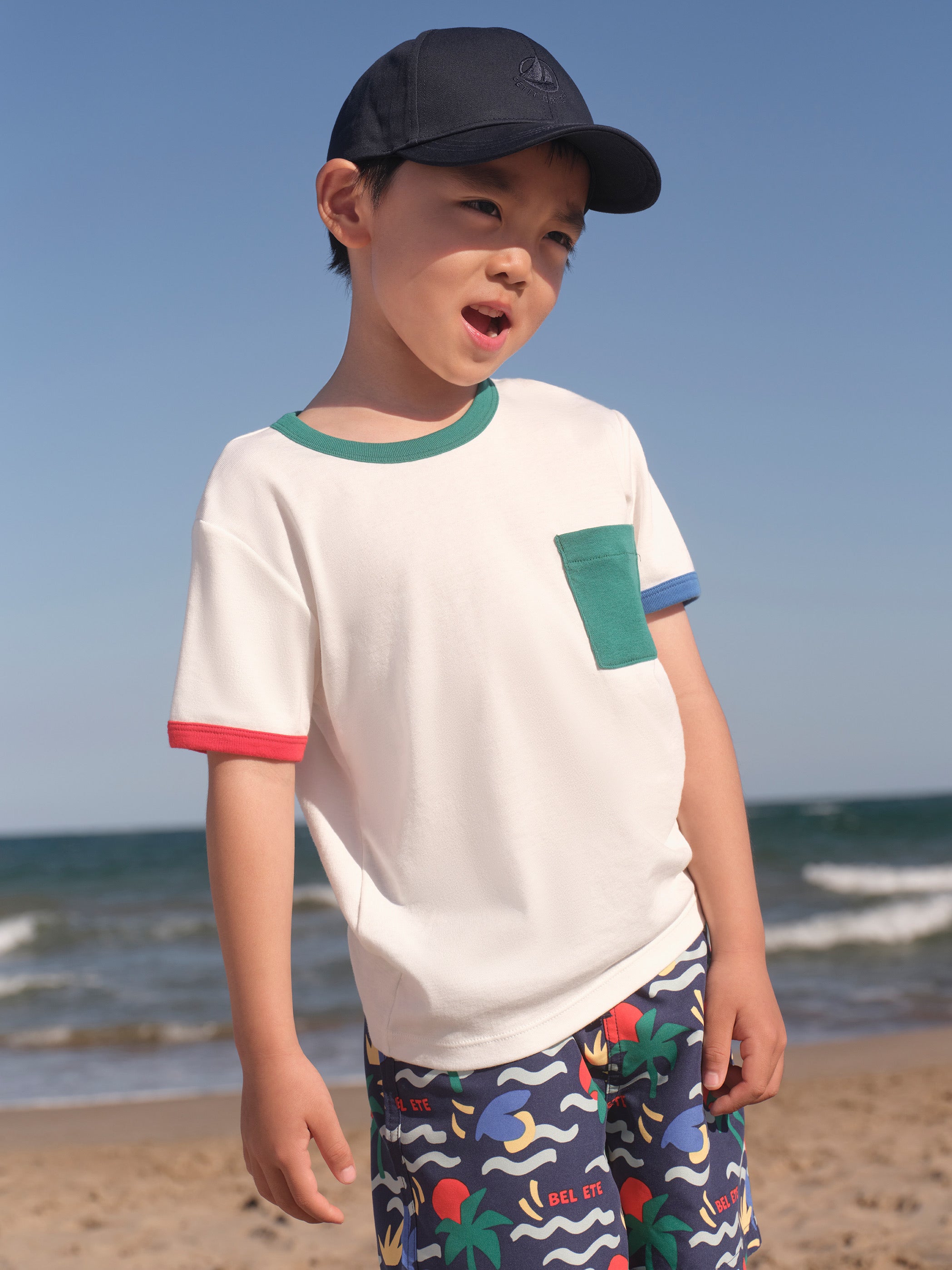 tee-shirt-bébé-en-coton-à-manches-courtes-à-motif