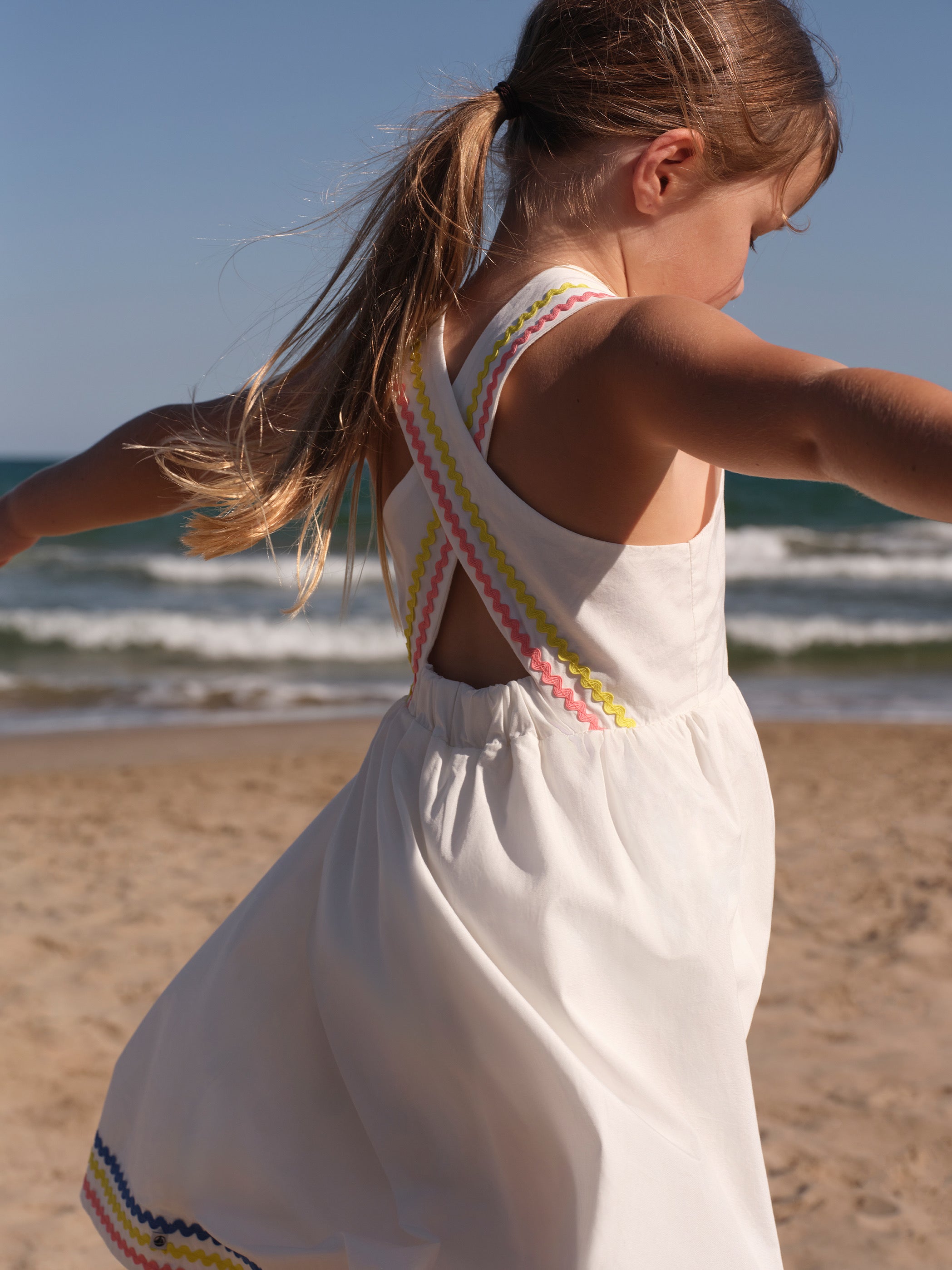 robe-enfant-manches-courtes-en-coton-à-rayures